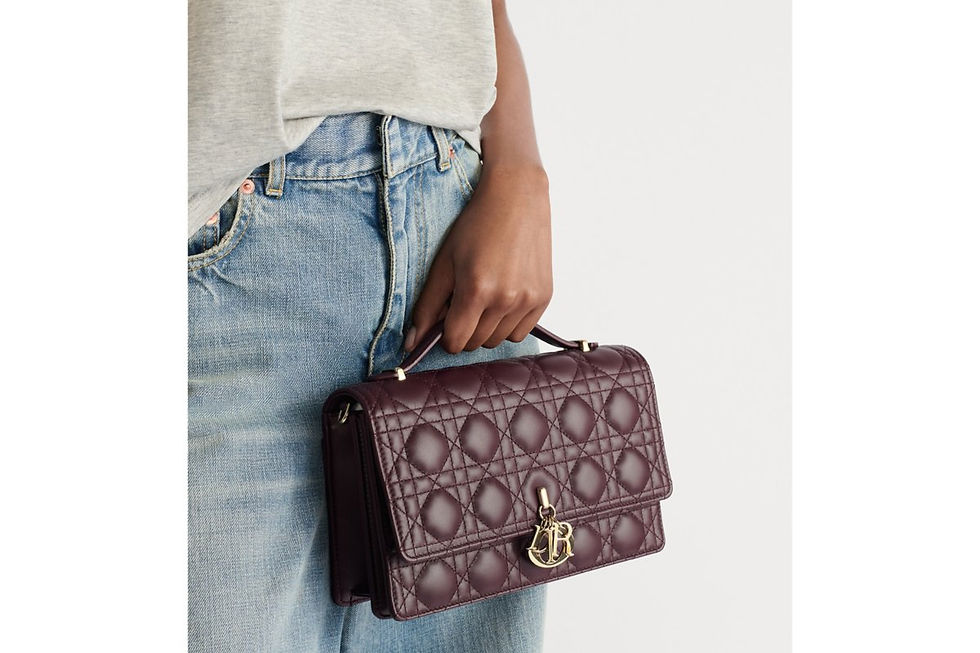 Dior My Dior Top Handle Bag in Deep Amaranth Cannage Lambskin – view 2