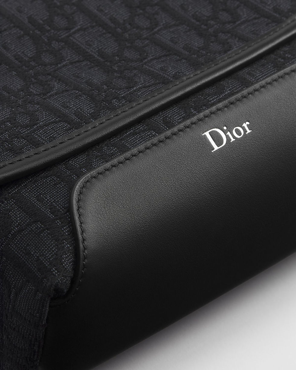 Thumbnail: Dior Mini Jett Messenger Bag with Flap in Black Dior Oblique Jacquard – view 7