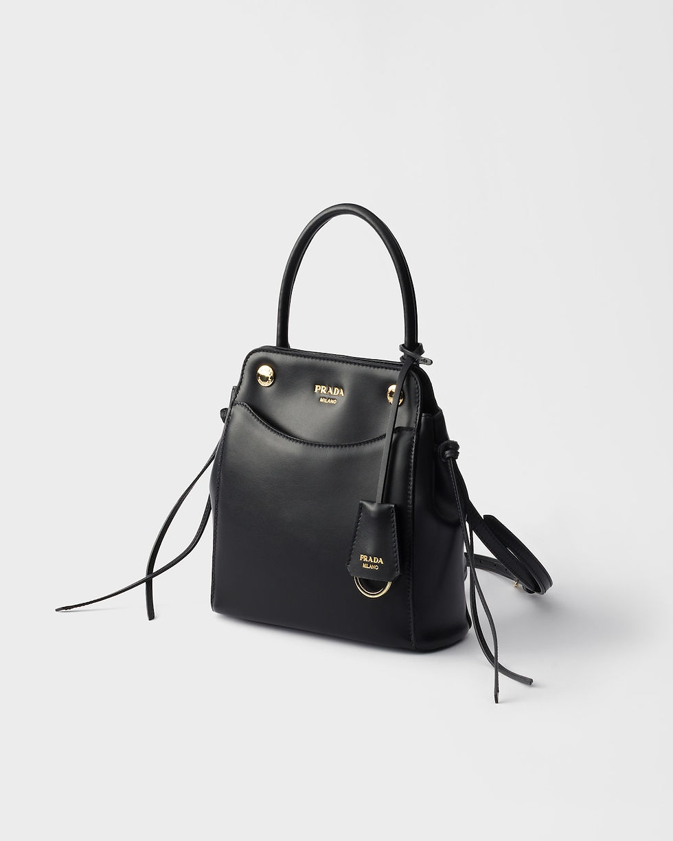 Prada Carry mini handbag in black leather with key ring – view 2