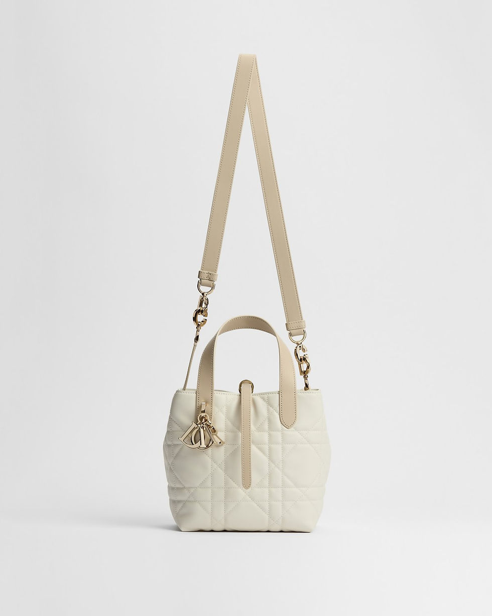 Dior Small Toujours Vertical Tote bag in latte and deep beige calfskin – view 2
