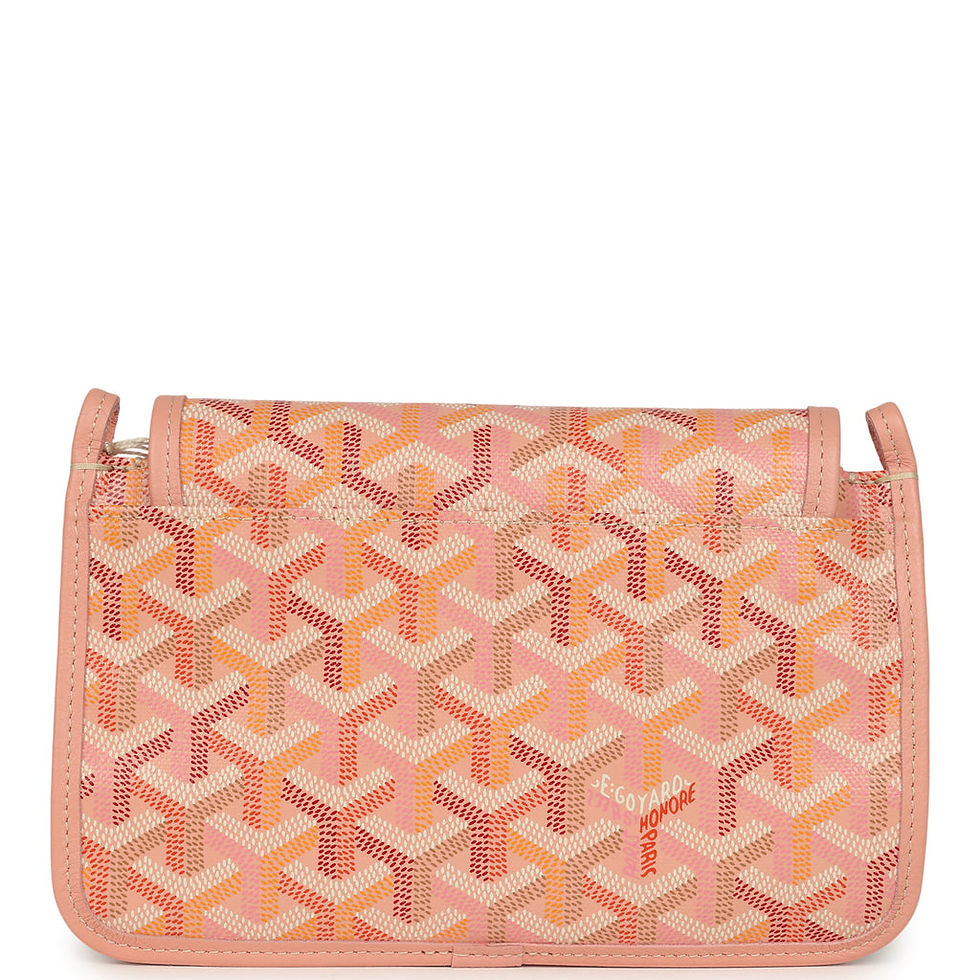 Thumbnail: Goyard Plumet Pocket Wallet in Powder Pink Goyardine, rear view