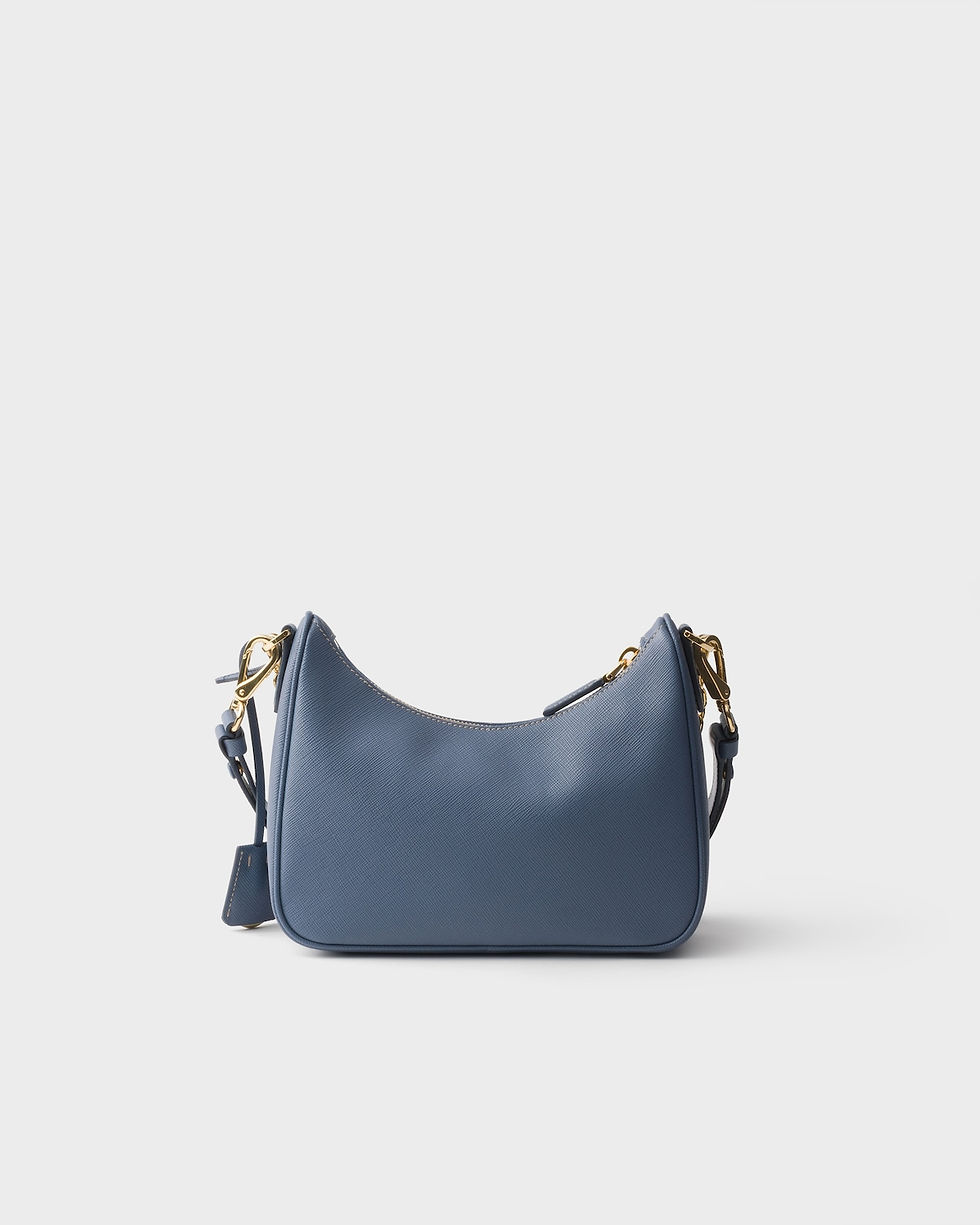 Thumbnail: Prada Re-Edition mini bag in aviation blue Saffiano leather – view 3
