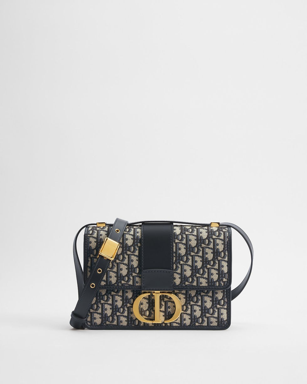 Thumbnail: Dior 30 Montaigne Bag in blue Dior Oblique jacquard – front view