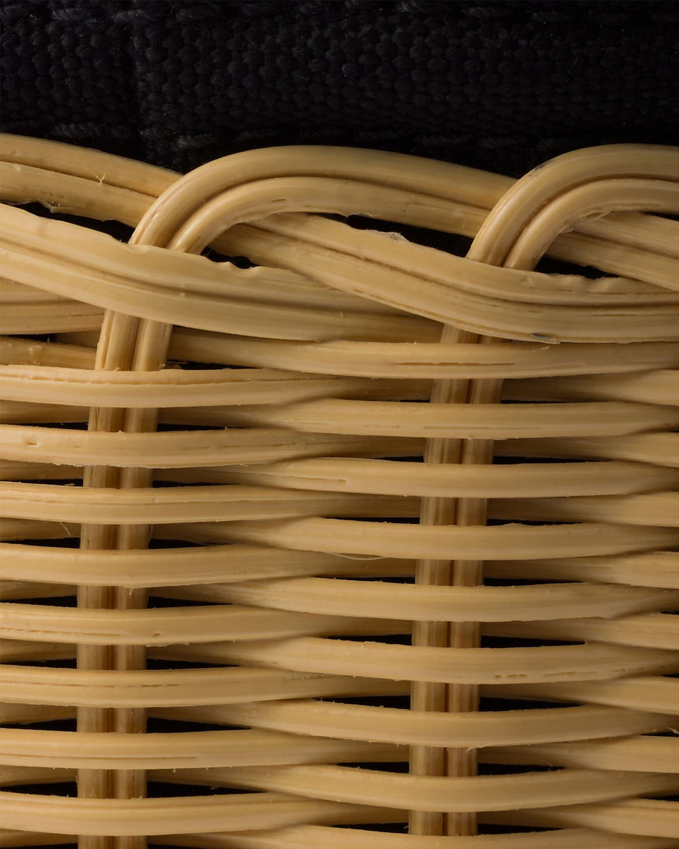 Thumbnail: Prada small tote bag in tan and black wicker and canvas – view 7