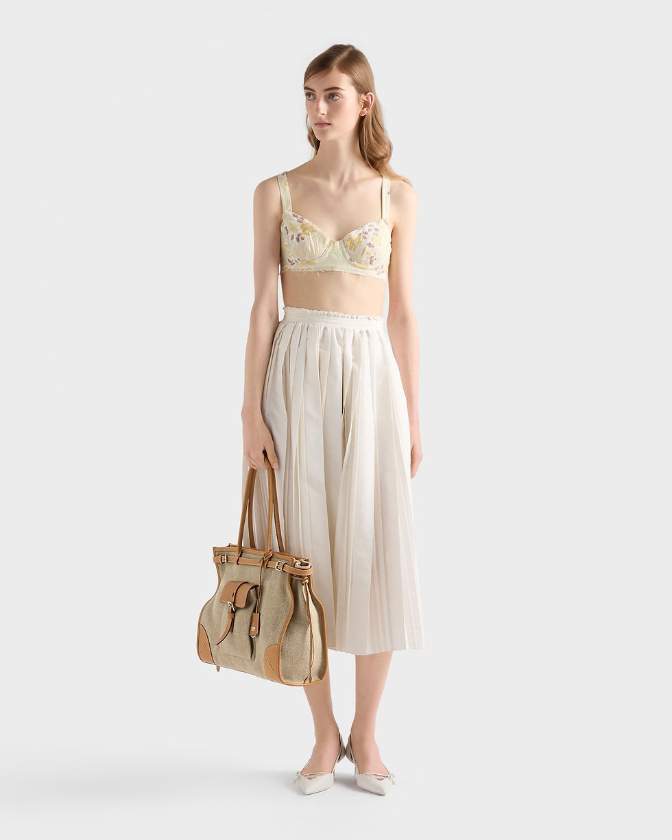 Prada Bonnie tote bag in rope/natural printed linen and leather – view 2