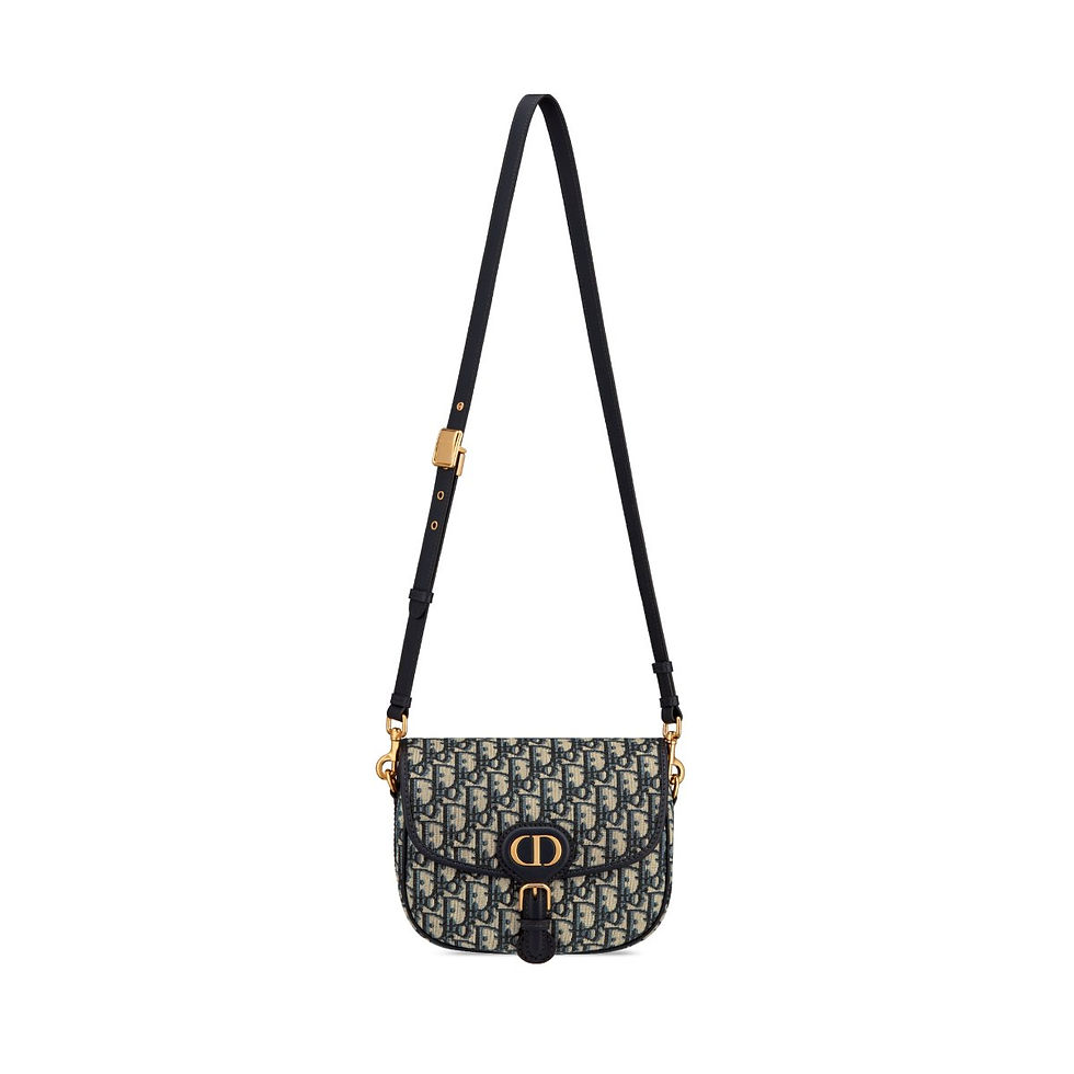 Dior Medium Bobby bag in blue Dior Oblique jacquard with sliding strap – view 2