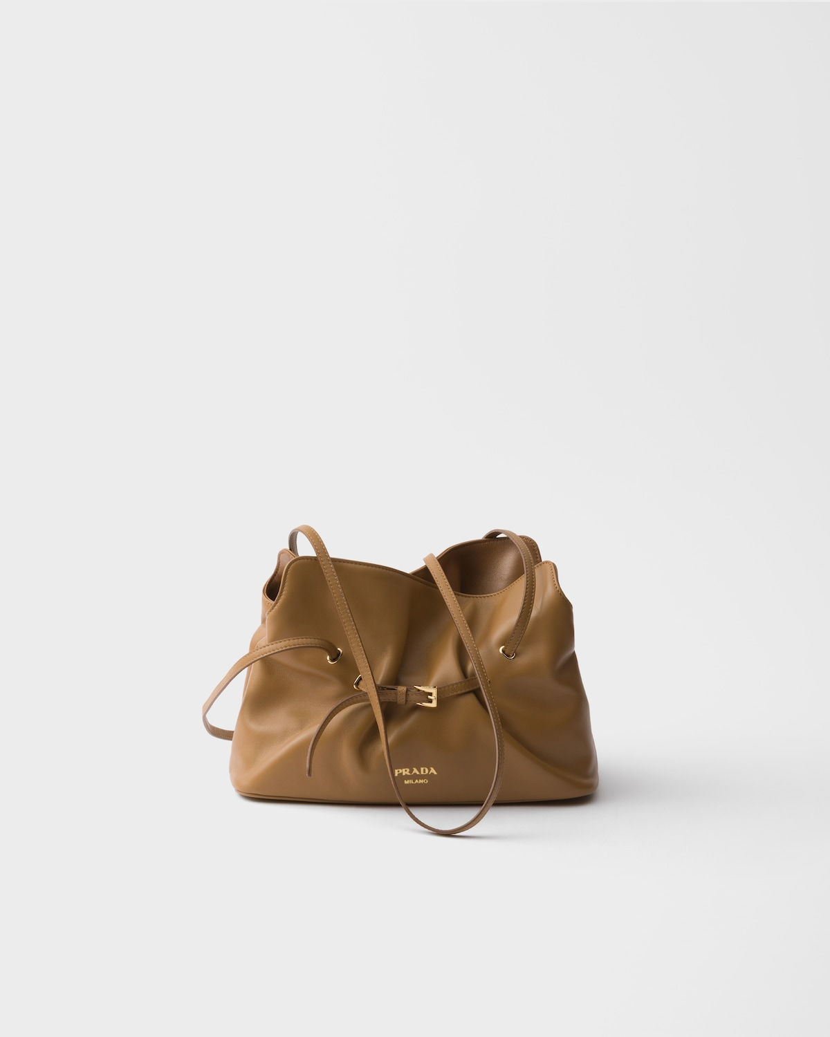 Prada Dada small bag in caramel nappa leather – front view
