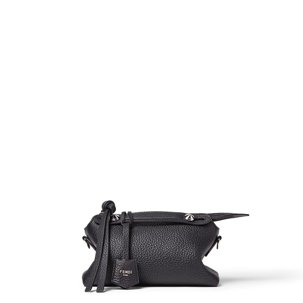 Fendi By The Way Soft Mini bag in black Cuoio Romano leather – front view