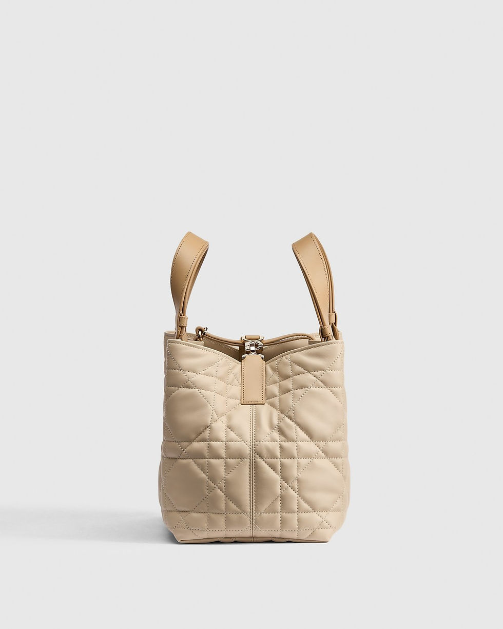 Dior Toujours Medium bag in two-tone Trench beige and biscuit calfskin – view 2
