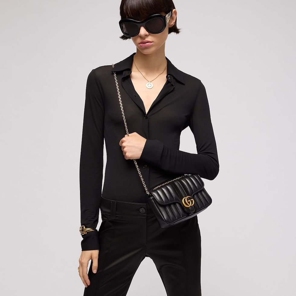 Thumbnail: Gucci Jetset GG Marmont small shoulder bag - black leather