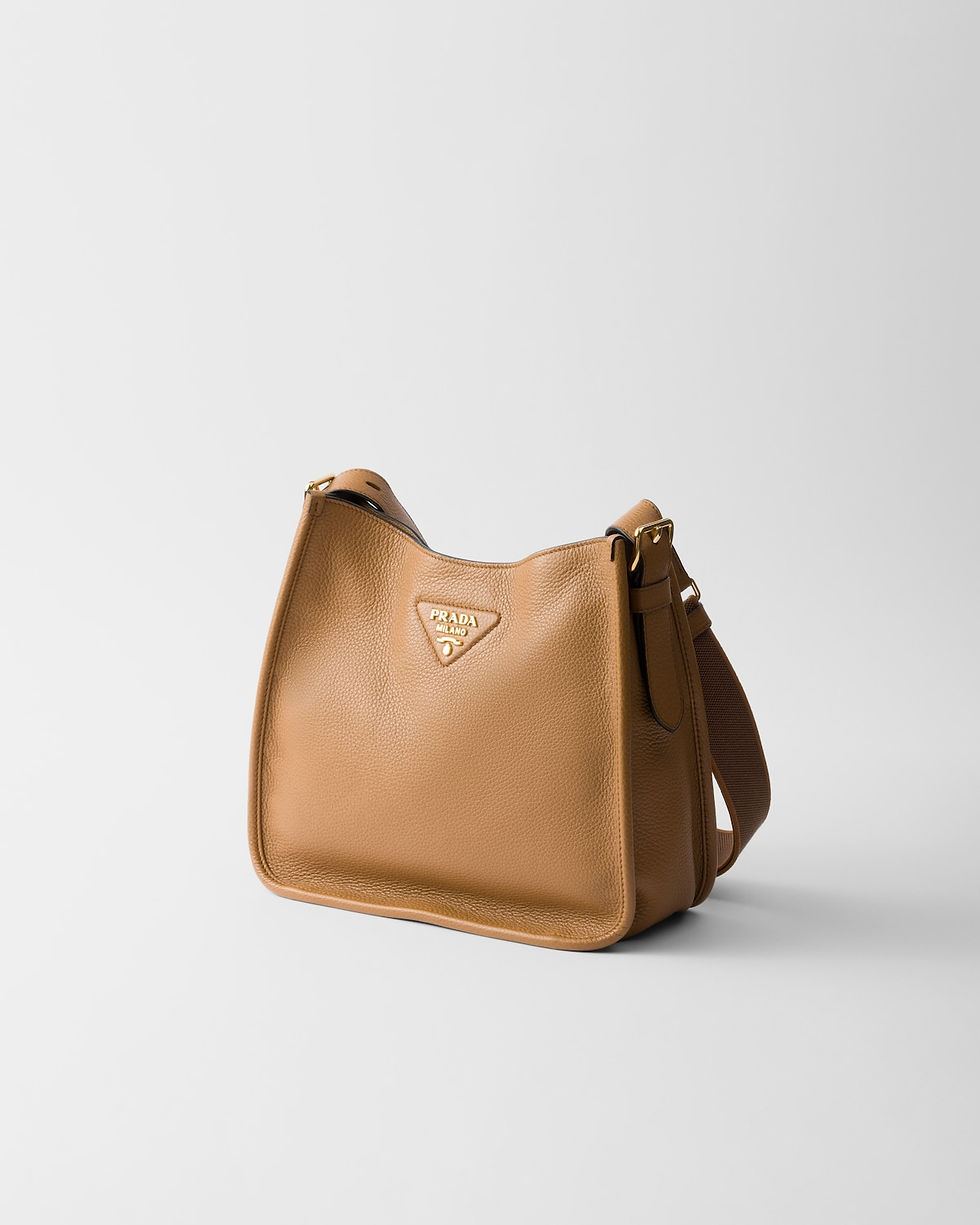 Prada medium flap shoulder bag in caramel leather – view 2