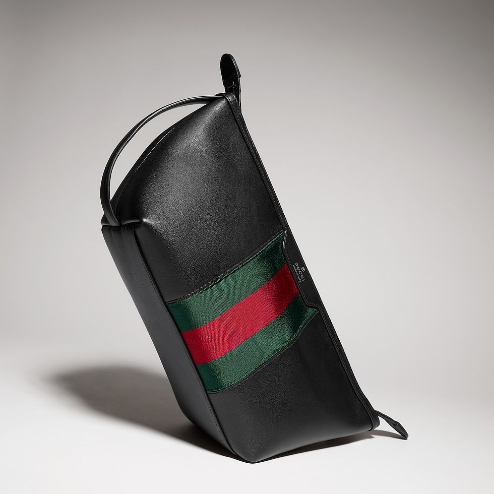 Thumbnail: Gucci Mega Web Trademark small toiletry case - black leather