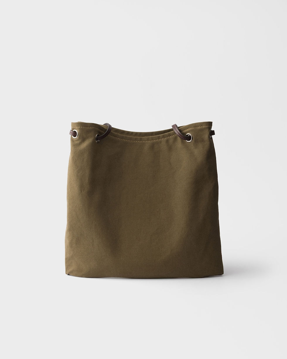 Thumbnail: Prada Route large shoulder bag in forest green canvas and leather – view 4