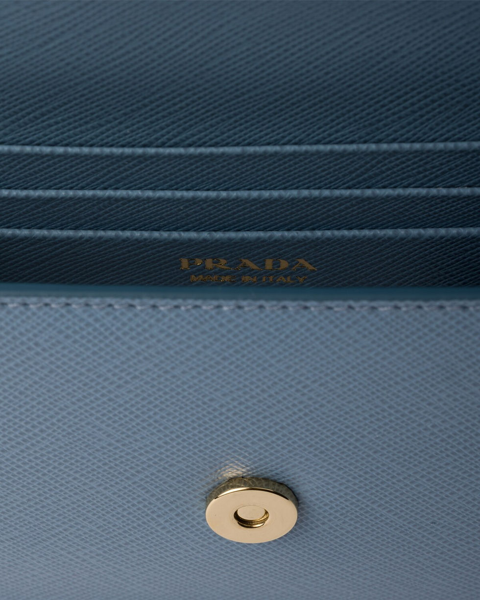 Thumbnail: Prada mini bag with triangle logo in astral blue Saffiano leather – view 4