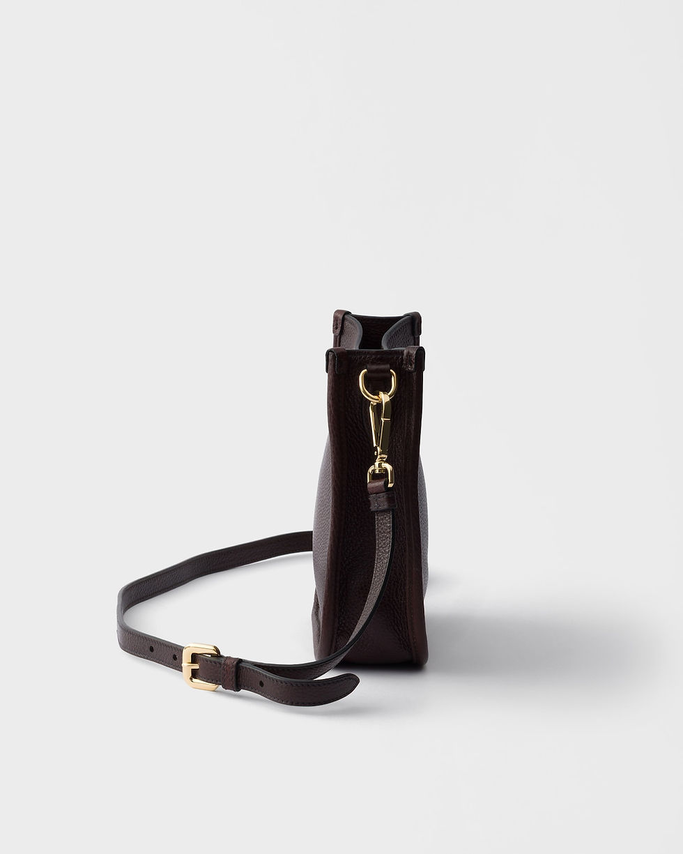 Thumbnail: Prada mini flap shoulder bag in dark brown calfskin – view 6