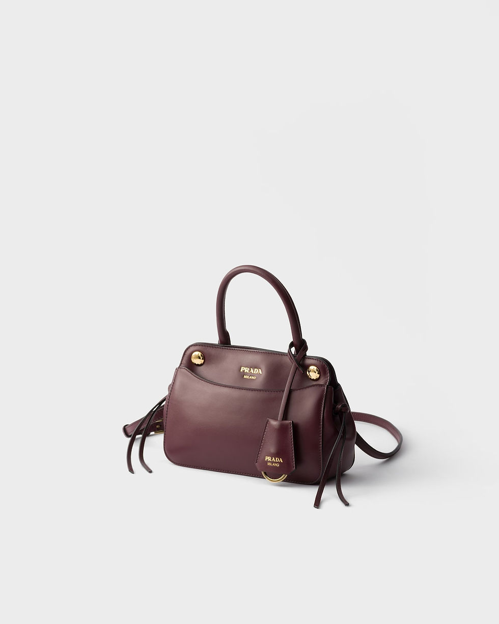 Prada Carry mini handbag with side laces in burgundy leather – view 2