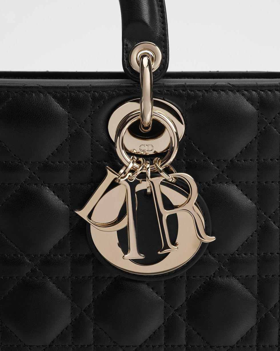 Thumbnail: Dior Medium Lady D-Joy bag in black Cannage lambskin – view 6