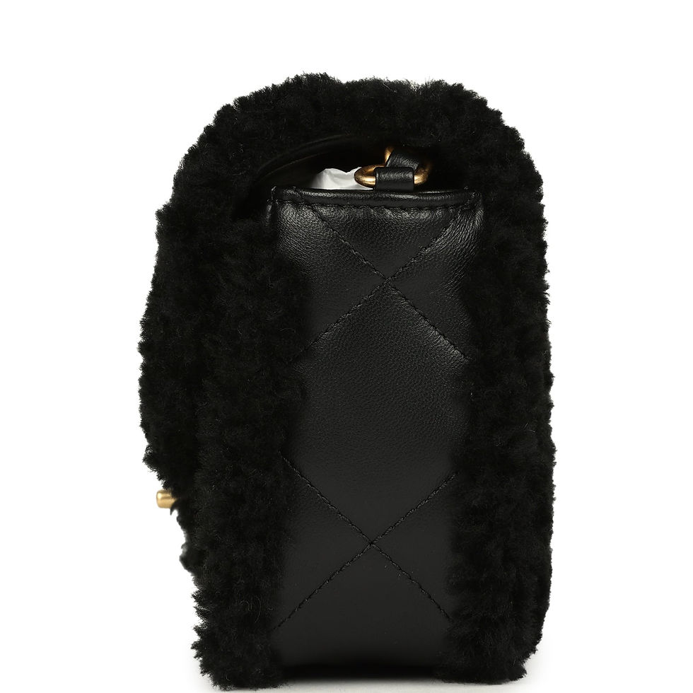 Thumbnail: Bag shown slightly open at the top, revealing the plastic-wrapped hardware and chain strap