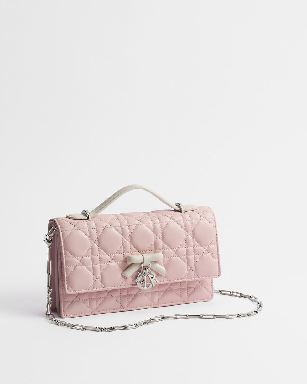 Dior My Dior Mini Bag in Soupir pink and latte Cannage lambskin – view 2