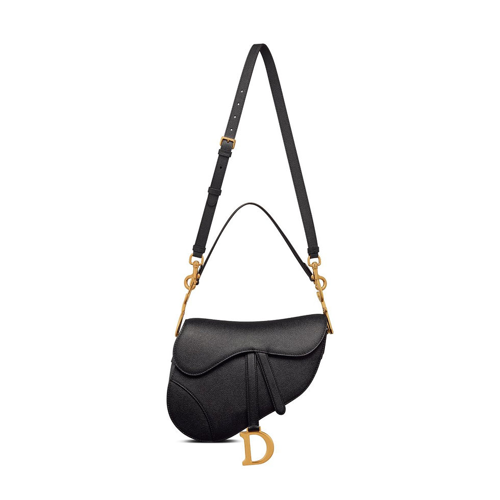 Thumbnail: Dior Saddle Bag with Strap in Black Grained Calfskin – view 5