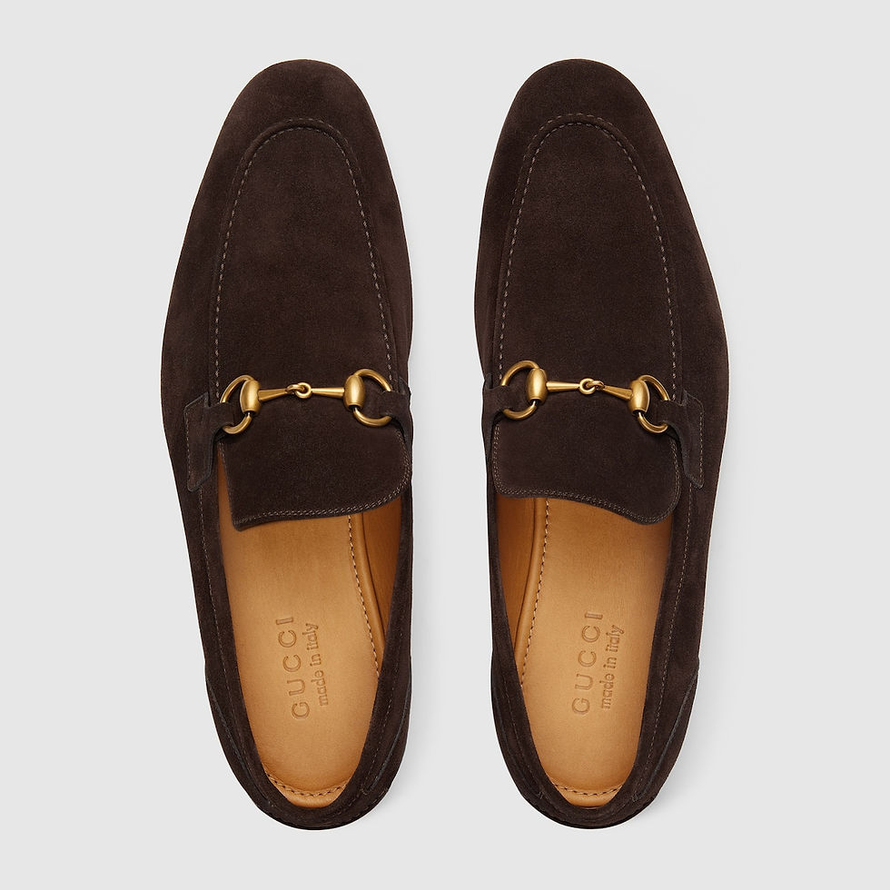 Thumbnail: Men's Gucci Jordaan loafer - dark brown suede