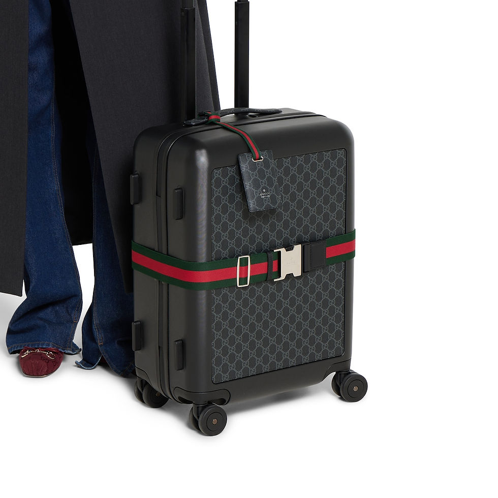 Thumbnail: Gucci Luggage elastic Web band - green and red canvas