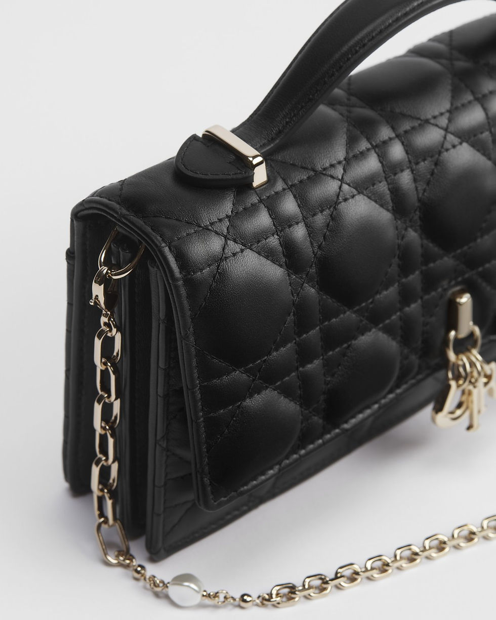 Thumbnail: Dior My Dior Mini bag in black Cannage lambskin – view 6