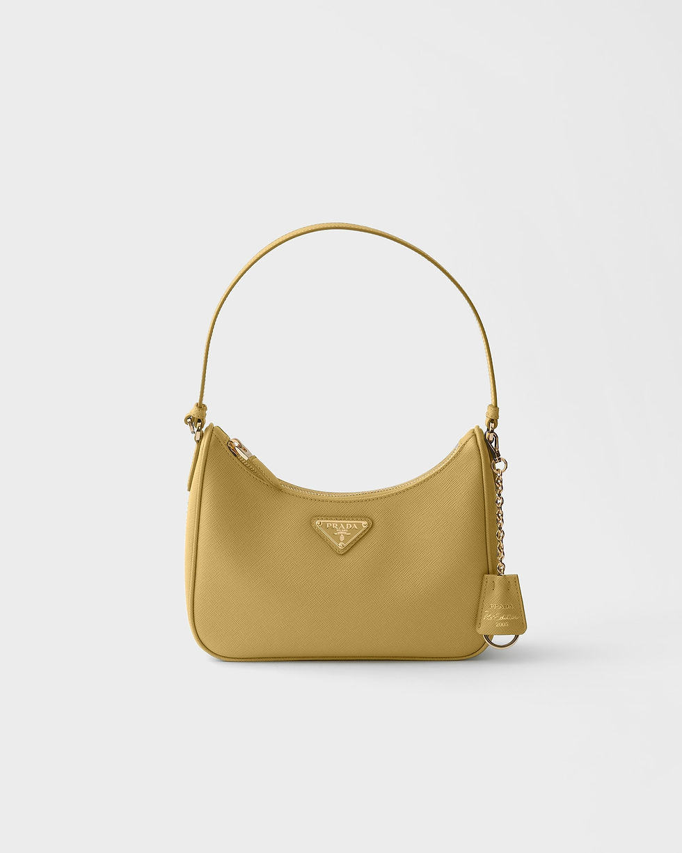 Prada Re-Edition 2005 mini bag in vanilla Saffiano leather – front view