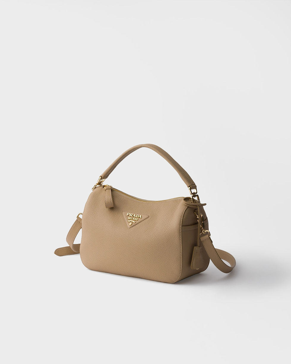 Prada small shoulder bag in sand beige calfskin – view 2