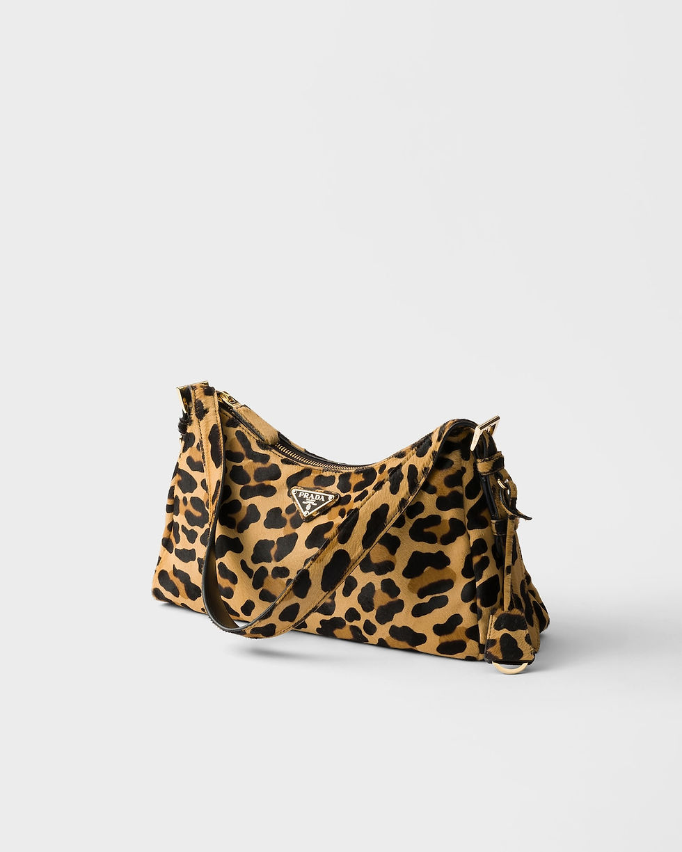 Prada Aimée medium shoulder bag in honey animal-print leather – view 2