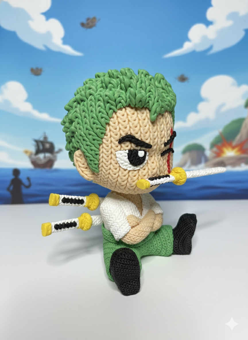 Thumbnail: Roronoa Zoro Three Sword Style Figure – Large Anime Collectible | One Piece Zoro