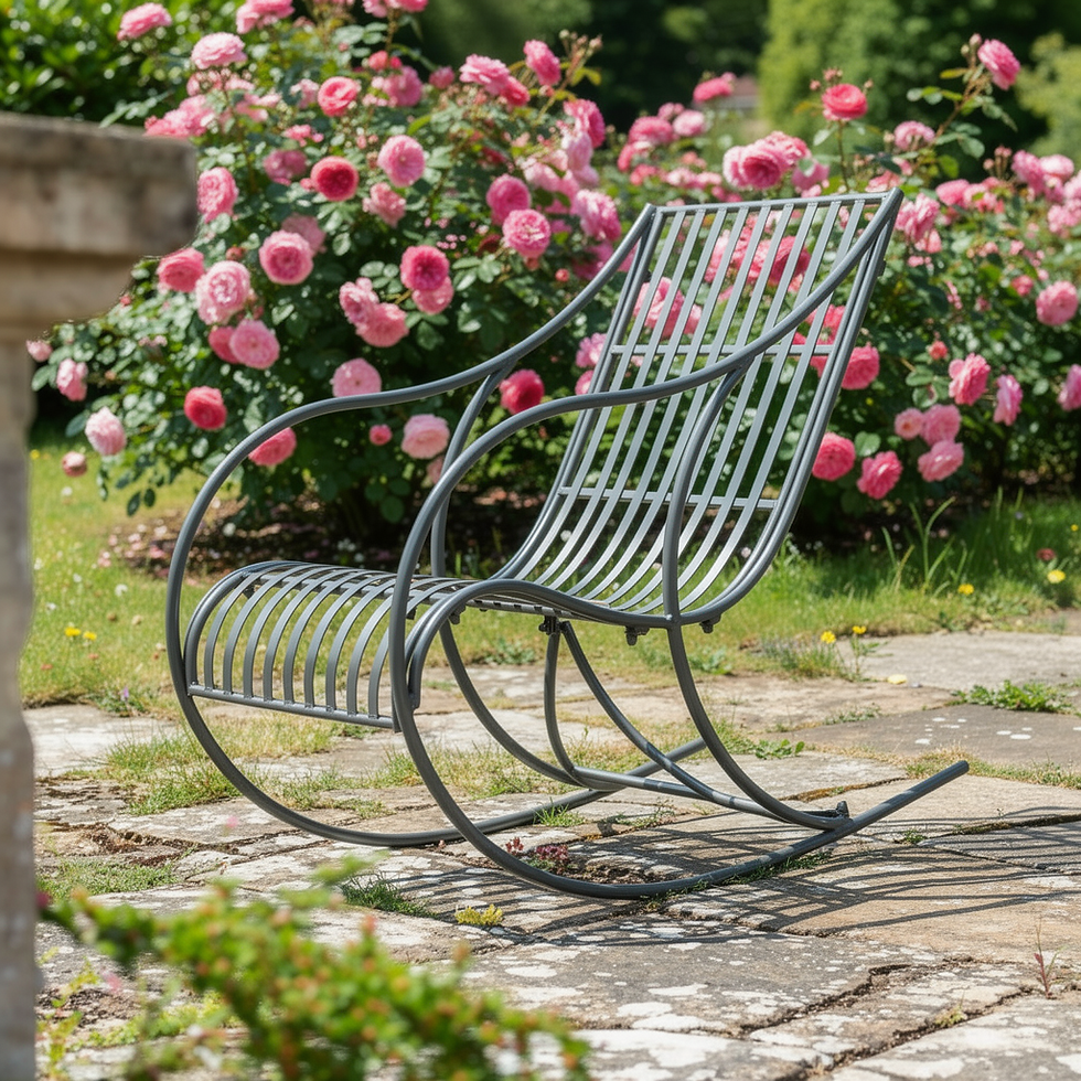 Battersea Amalfi Garden Rocking Chair – umbra grey finish – detail view