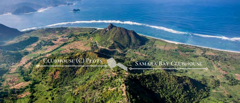 Aerial map showing plot and clubhouse location at Torok Hills in South Lombok