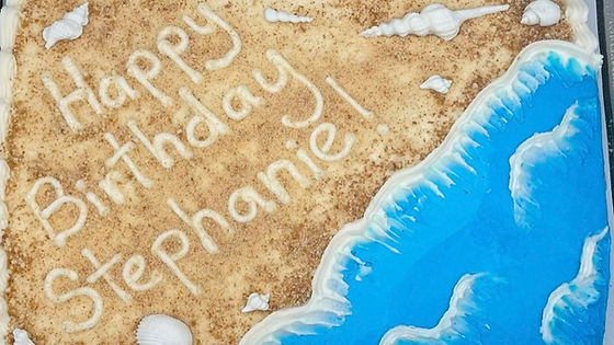 Beach initials cake (not our cake)