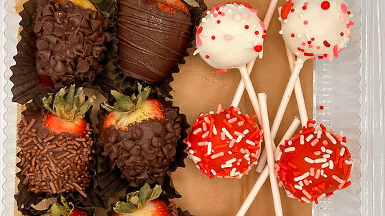 Cake pops and Gourmet strawberries