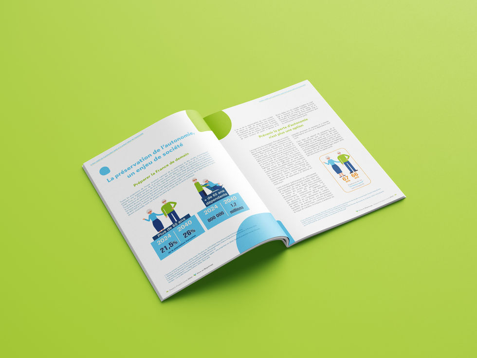 Design éditorial, mise en page, illustration, rapport d'activité