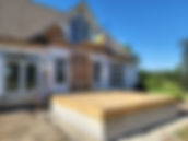 A home addition in the early stage of construction.