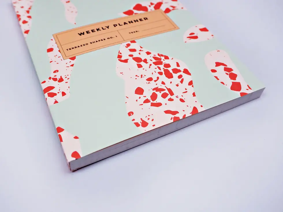 Miniaturbild: A5 Undated Weekly Planner in Terrazzo Shapes von The Completist