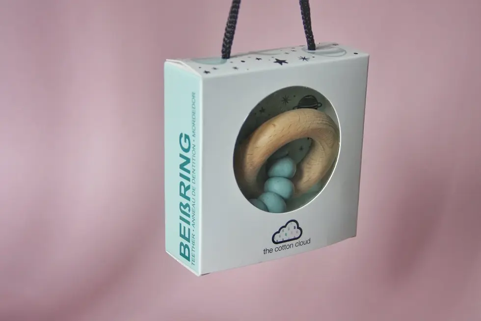 Thumbnail: Beissring Teether Round in mauve von The Cotton Cloud