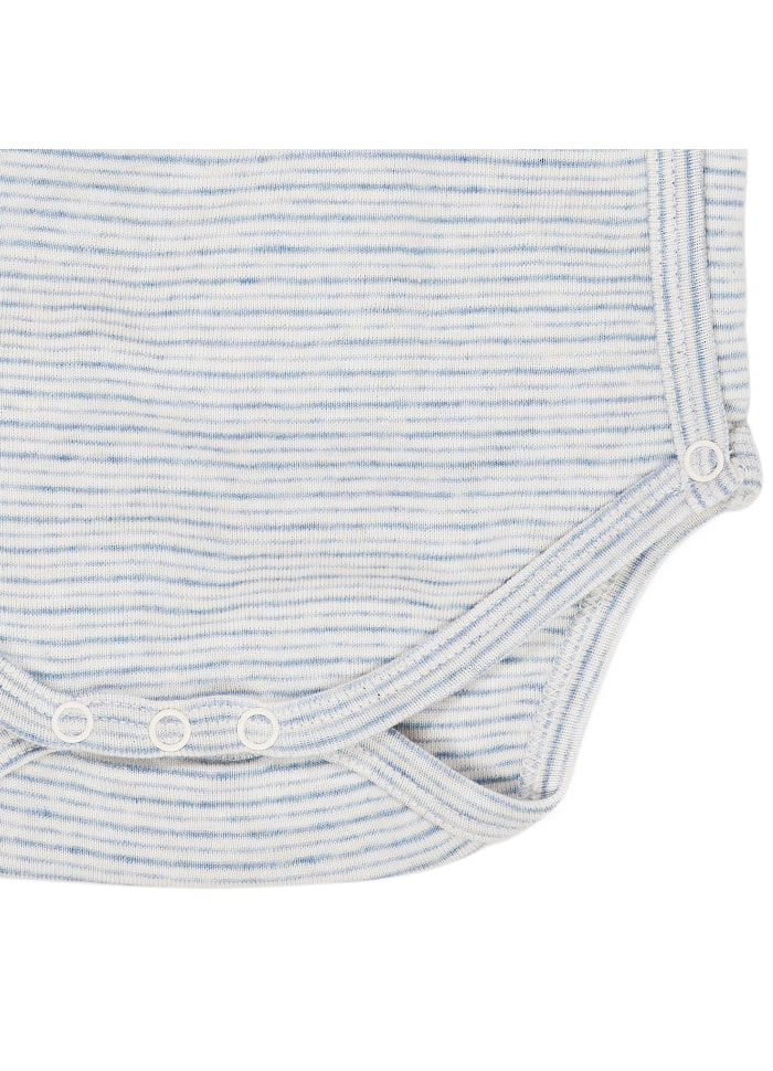 Miniaturbild: Nachhaltiger Babystrampler aus 100% GOTS zertifizierter Bio-Baumwolle mit grün-weißen Streifen