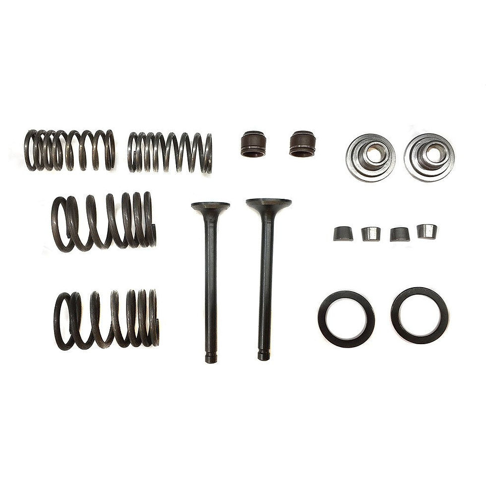 Valve Set With Springs and Clips - GY6 50cc Scooter with 64mm Long Valves - Vers