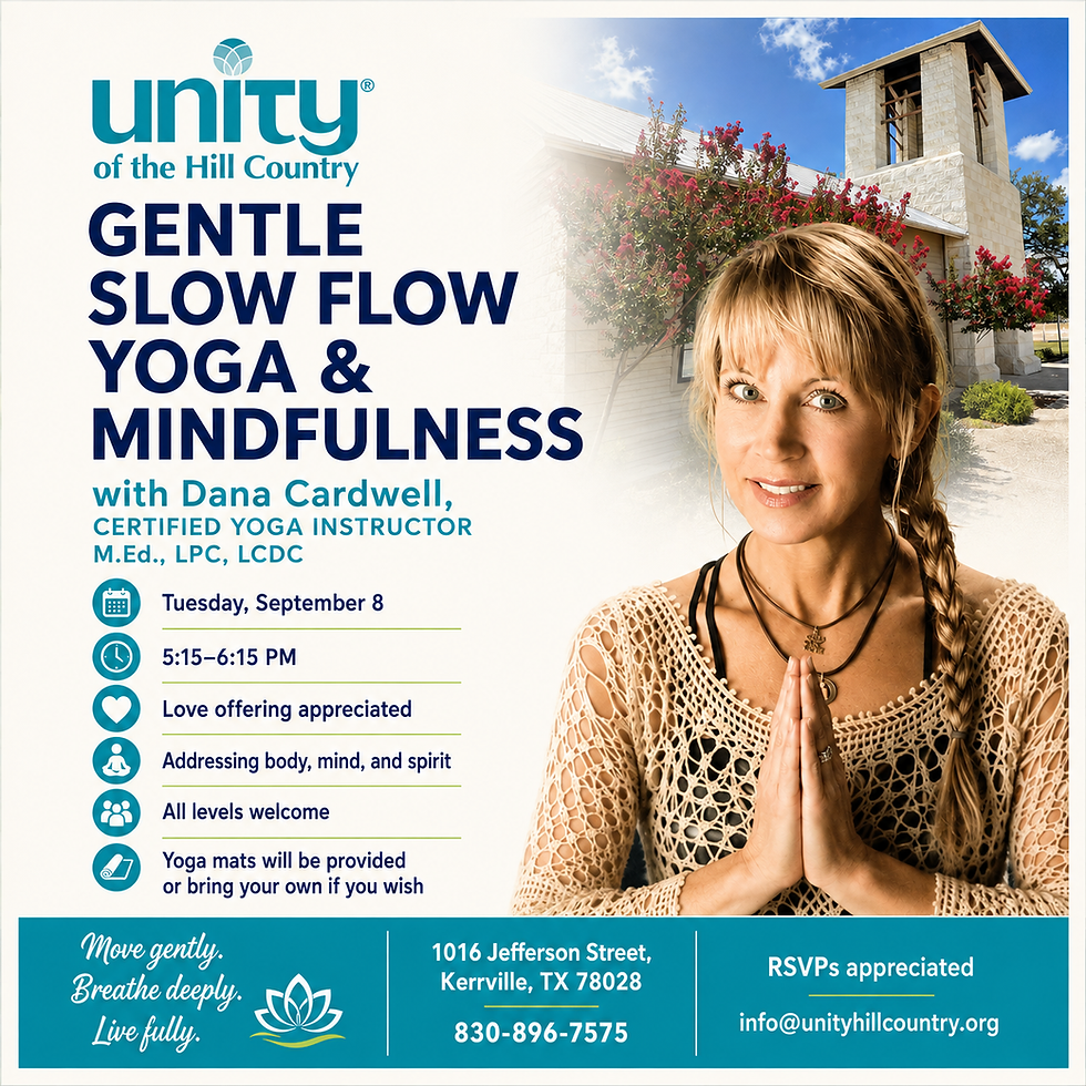 YOGA, GENTLE SLOW FLOW & MINDFULNESS with Dana Cardwell, YOGA INSTRUCTOR, M.Ed., LPC, LCDC