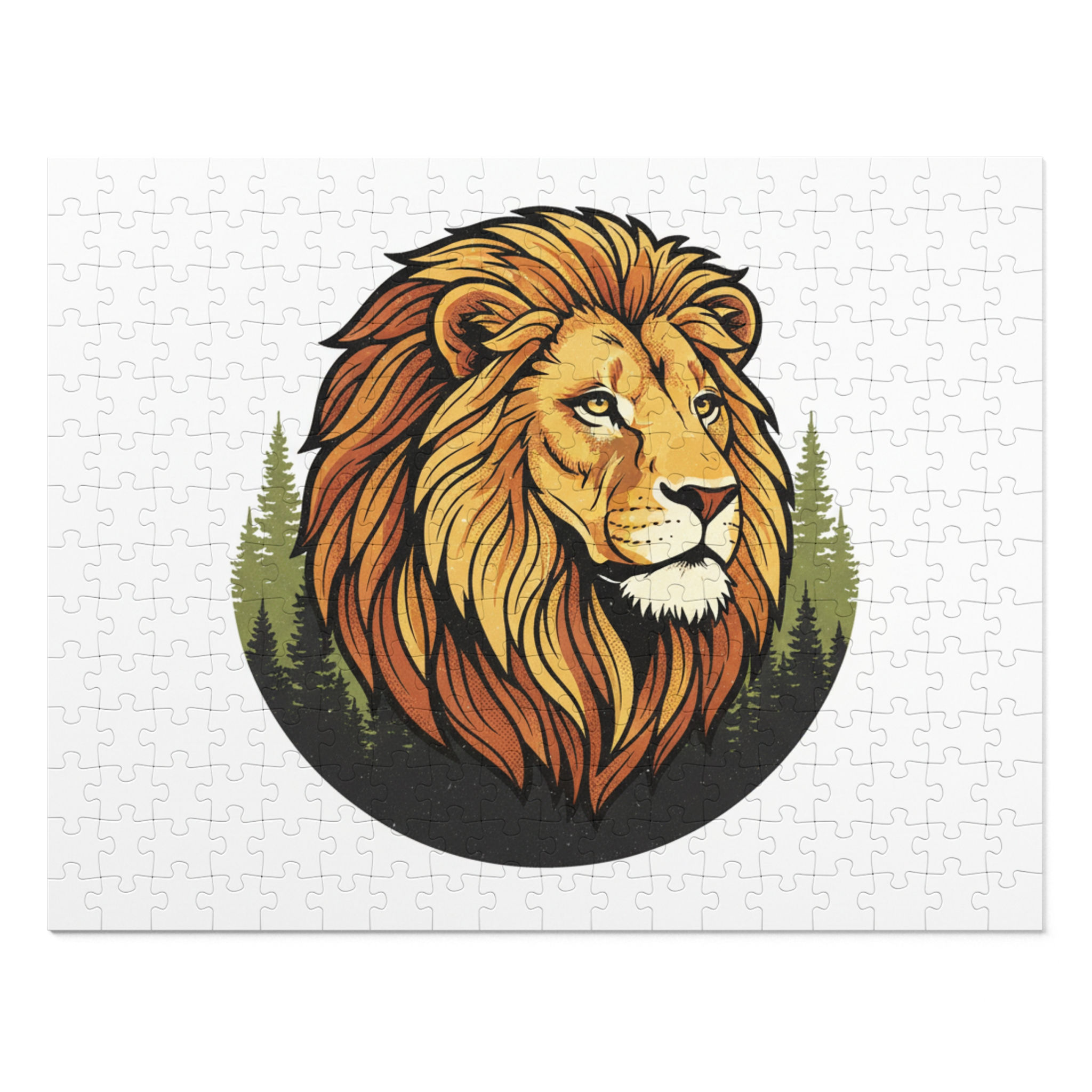 Lion Head Jigsaw Puzzle — 252-Piece Animal Puzzle with Tin Gift Box