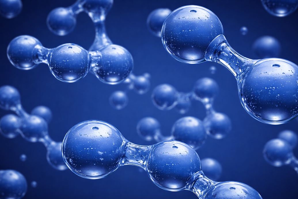 Blue molecular structures in focus.png