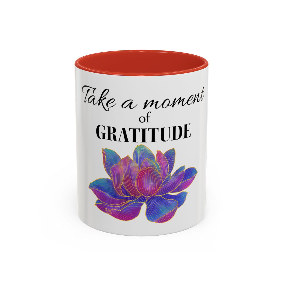 Take A Moment of Gratitude Coffee Mug – Purple & Blue Accent Ceramic Mug 11oz |