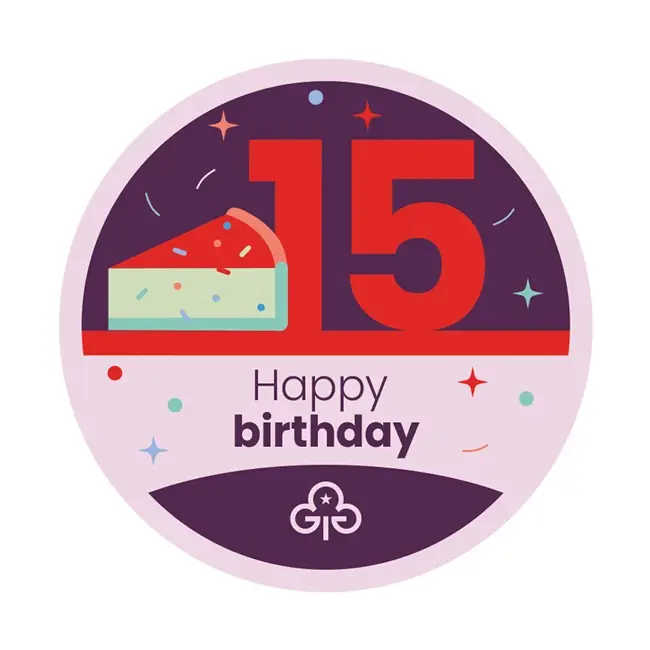Thumbnail: Happy birthday woven badge 