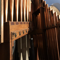 West Organ - copper facade seen from the organ gallery