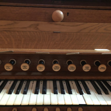 Detail of the Swell keyboard and couplers