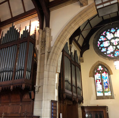 The Lewis organ's last day in situ at St Paul's URC.