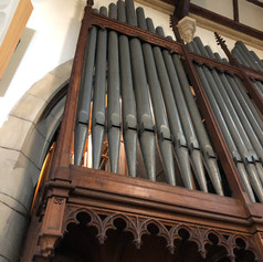 Section of the Lewis west-facing facade, with dummy pipes